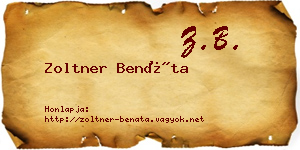 Zoltner Benáta névjegykártya